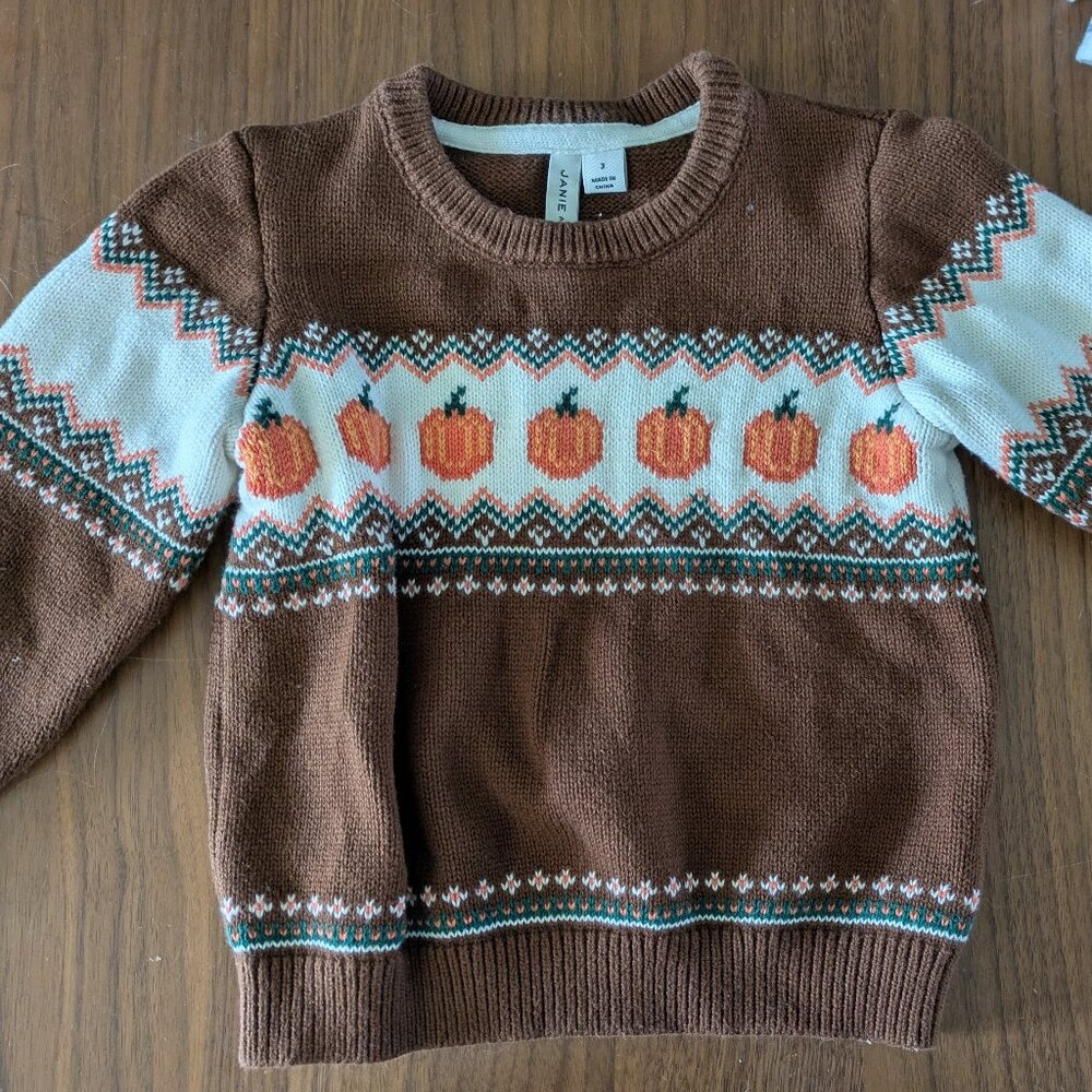 Janie & Jack Pumpkin Sweater 3T